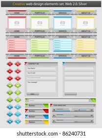 Creative web design elements set. Vector illustration