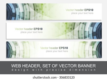 Creative web header or banner for your project. Design with precise dimension. Vector illustration.