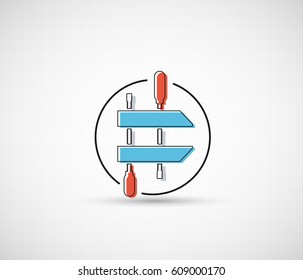 Creative web icon tools vices in a linear style