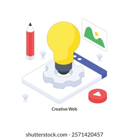 Creative Web isometric Colored illustration. EPS File stock illustration
