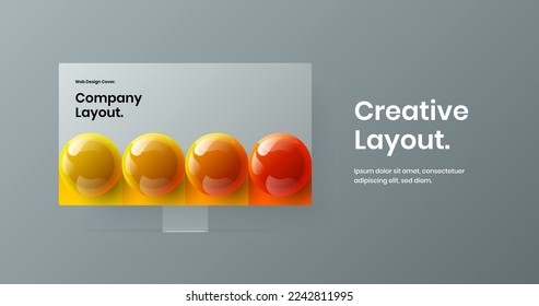 Creative web project vector design layout. Unique display mockup presentation illustration.