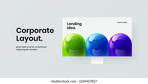 Creative web project vector design template. Modern monitor mockup banner concept.