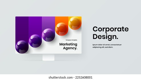 Creative web project vector design layout. Isolated computer display mockup presentation illustration.