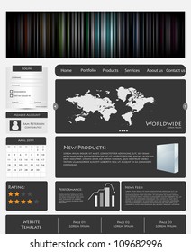 Creative Web Template with Map(Vector Eps10).