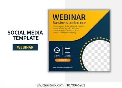 Creative webinar social media post template concept design. online marketing promotion banner design vector illustration