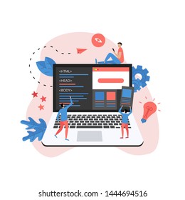 Creative webpage development and web design concept	