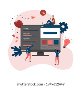 Creative webpage development and web design concept	
