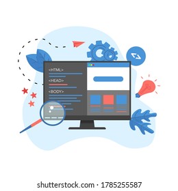 Creative webpage development and web design concept