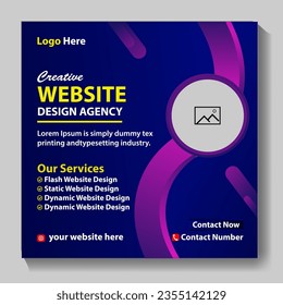 Creative website design agency social media marketing post design  Social Media Template Design. digital marketing agency web banner. layout. digital marketing expert new web banner poster graphic web