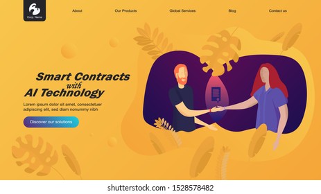 Creative website design template: artificial intelligence for project management, business communication, workflow. Vector flat illustration concepts of web page for desktop and mobile development