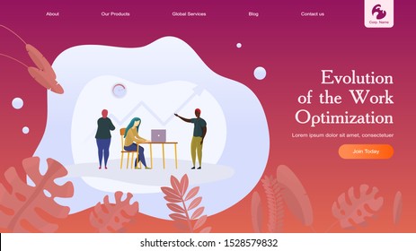 Creative website design template: artificial intelligence for project management, business communication, workflow. Vector flat illustration concepts of web page for desktop and mobile development