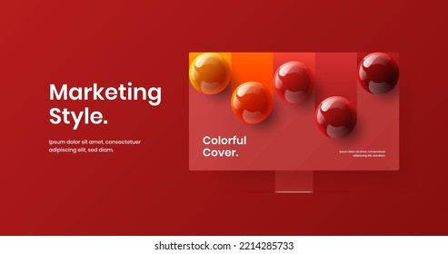Creative website design vector concept. Vivid computer monitor mockup web project template.