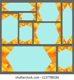 Creative website header or banner set on autumn leaves decorated background with blue frame and space given for your message.