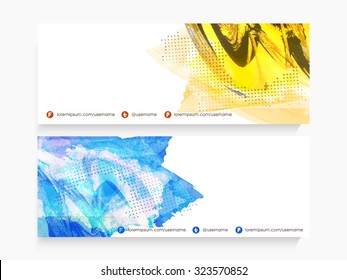 Creative website header or banner set decorated with abstract design.