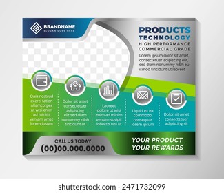 Creative website header or banner with space to add image. Fully editable flyer layout to product technology campaign. horizontal layout design template.