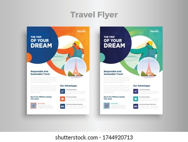 Creative website poster, flyer or template design for summer holiday, travel and trip.