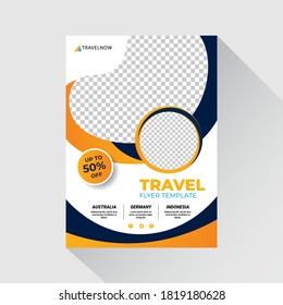 Creative website poster, flyer or template design for summer holiday, Ready to Travel template or flyer design with contact and venue details and trip.