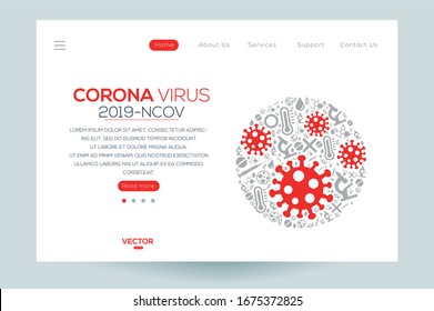 Creative Website template of (Corona virus -2019-nCoV ),Vector illustration.