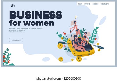 creative website template design with rafting people. Vector illustration concept of web page design for website and mobile website development. Easy to edit and customize.