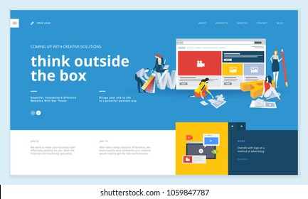 Creative website template design. Vector illustration concept of web page design for website and mobile website development. Easy to edit and customize.