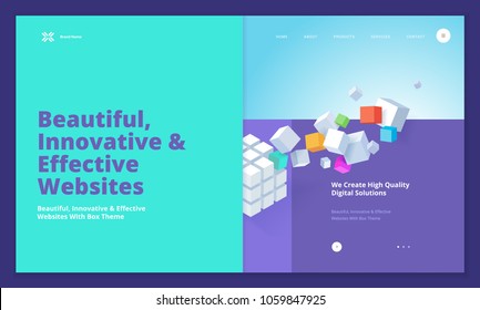 Creative website template design. Vector illustration concept of web page design for website and mobile website development. Easy to edit and customize.