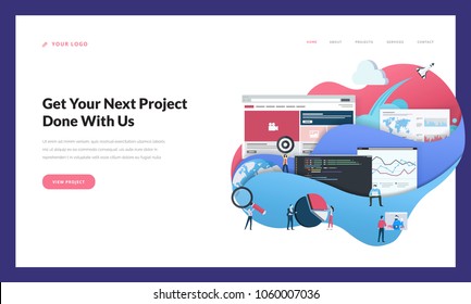 Creative website template design. Vector illustration concept of web page design for website and mobile website development. Easy to edit and customize.