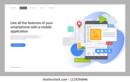 Creative website template. Vector illustration for a web page, Design and creation of pages in mobile websites and applications. Easy to edit