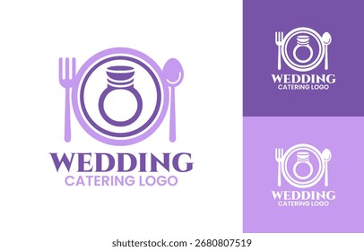 A creative wedding catering logo suitable for event organizers, stylish receptions, and professional culinary services.