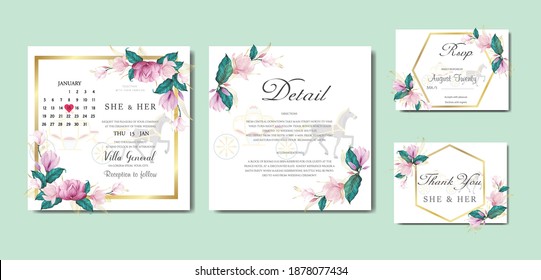 Creative wedding invitation card cmyk color ,eps format 