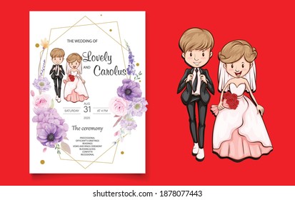 Creative wedding invitation card cmyk color ,eps format 