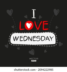 Creative Wednesday text, Can be used for stickers and tags, T-shirts, invitations, vector illustration.
