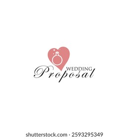 Creative weeding proposal logo design with unique concept premium vector