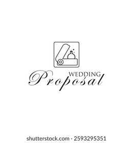 Creative weeding proposal logo design with unique concept premium vector