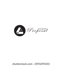 Creative weeding proposal logo design with unique concept premium vector