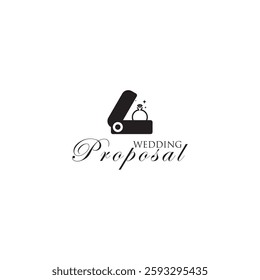 Creative weeding proposal logo design with unique concept premium vector