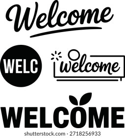 Conjunto de letras de tipografía de bienvenida creativa