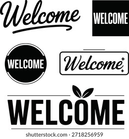 Conjunto de letras de tipografía de bienvenida creativa