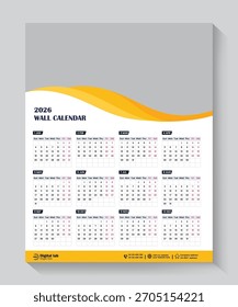 Creative well calendar design 2026 or 2026 calendar