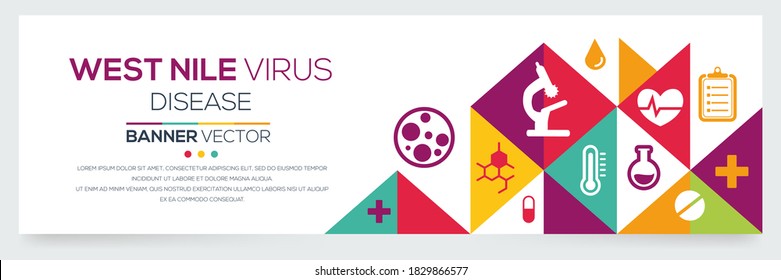 Creative (West Nile Virus) disease Banner Word with Icons ,Vector illustration.	