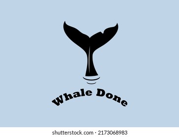 creative whale tail whale done greeting card vector