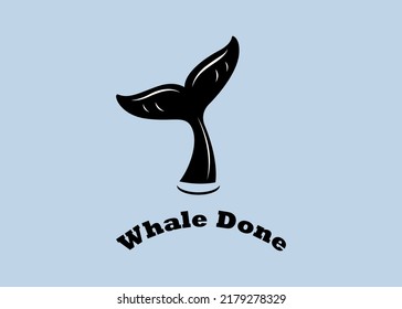 creative whale tail whale done greeting card vector