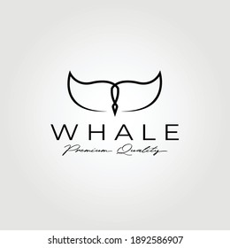 Creative whale tail logo vector illustration design graphic , clever line art logo concept