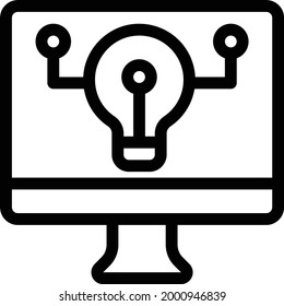 creative with white background. creative is a symbol of artificial intelligence.thin line icon.