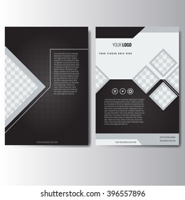 Creative white and black annual report Leaflet Brochure Flyer template A4 size design, book cover layout design. Abstract and unique creative presentation template.