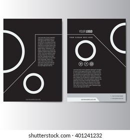 Creative white and black annual report Leaflet Brochure Flyer template A4 size design, book cover layout design. Abstract and unique creative presentation template.