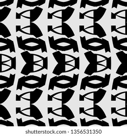 creative white black Art deco Abstract textured geometric seamless pattern