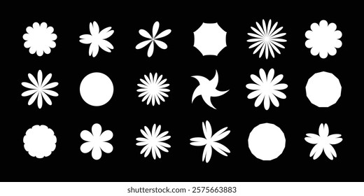 Creative white color graphics shape design on a black background