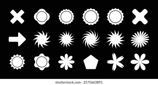 Creative white color graphics shape design on a black background