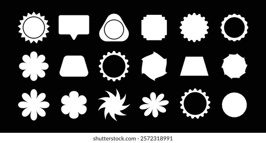 Creative white color shape design on a black background