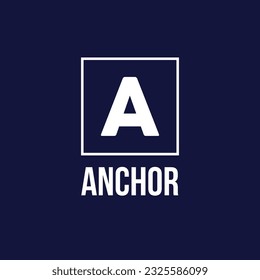 Creative White Colored A Letter with Anchor Company Logo Design